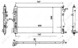 2.4 CHEVROLET MALIBU VIII Chłodnica wody NRF