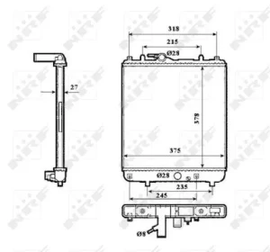 1.0 12V, 1.2 16V, 1.0 OPEL AGILA A Chłodnica wody NRF