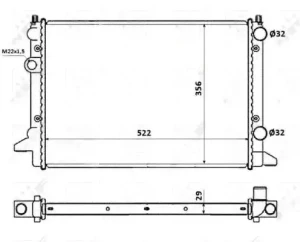 2.0 VW PASSAT B3/B4 Chłodnica wody NRF