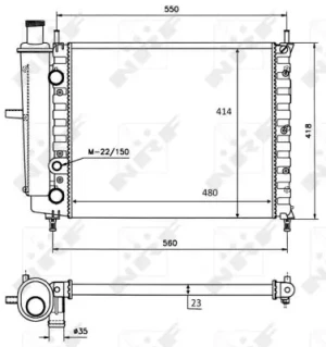 1.6 16V, 1.6 100, 1.6, 1.4 80, 1.2 16V FIAT MAREA Chłodnica wody NRF