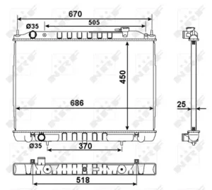 2.5 dCi, 2.5 Di NISSAN PICK UP Chłodnica wody NRF