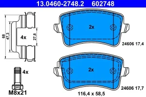 Klocki hamulcowe tył AUDI A4 B8 ATE
