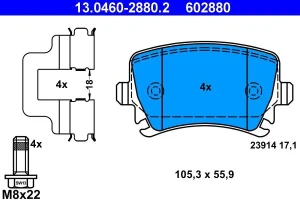 Klocki hamulcowe tył VW PASSAT B6 ATE