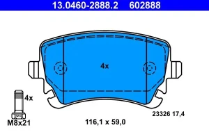klocki audi a4 b6 przód 13.0460-2888.2 ATE