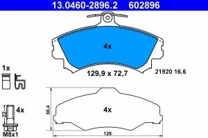 13.0460-2896.2 ATE Klocki hamulcowe przód