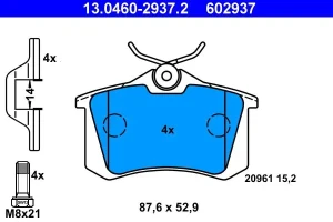Klocki hamulcowe tył VW PASSAT B3/B4 ATE
