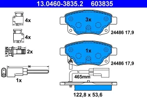 Klocki hamulcowe tył z czujnikiem FORD TRANSIT ATE