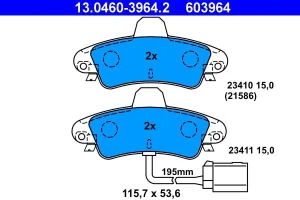Klocki hamulcowe tył z czujnikiem FORD MONDEO II ATE