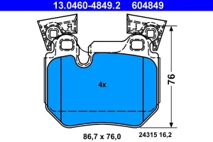 Klocki hamulcowe tył BMW 1 E88 ATE