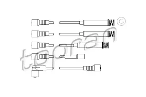 1.8 S, 2.0 i, 1.8 i OPEL KADETT E Kombi (T85) Przewody zapłonowe TOPRAN