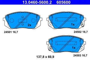 13.0460-5600.2 ATE Klocki hamulcowe przód