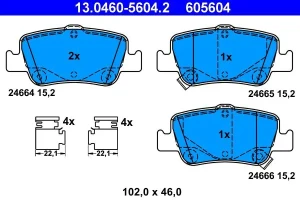 13.0460-5604.2 ATE Klocki hamulcowe tył