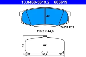 Klocki hamulcowe tył TOYOTA LAND CRUISER J200 ATE
