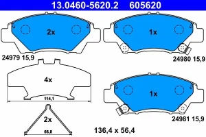 13.0460-5620.2 ATE Klocki hamulcowe przód