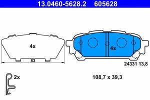 Klocki hamulcowe tył SUBARU IMPREZA II ATE