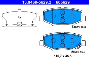13.0460-5629.2 ATE Klocki hamulcowe tył