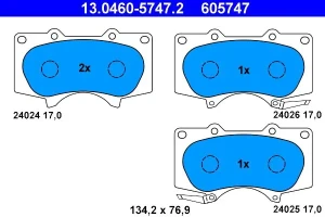 13.0460-5747.2 ATE Klocki hamulcowe przód