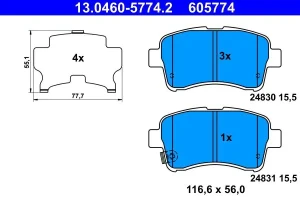13.0460-5774.2 ATE Klocki hamulcowe przód
