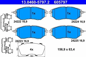 Klocki hamulcowe przód SUBARU TRIBECA ATE