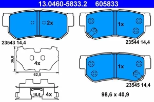 Klocki hamulcowe tył HYUNDAI SONATA IV ATE