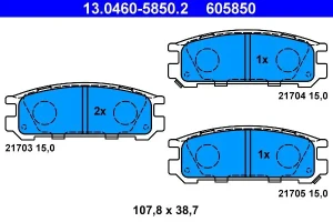 Klocki hamulcowe tył SUBARU IMPREZA I ATE