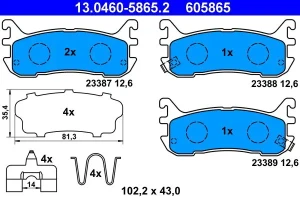 klocki hamulcowe mazda rx8 13.0460-5865.2 ATE