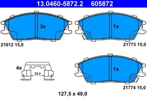 Klocki hamulcowe przód HYUNDAI ACCENT II ATE