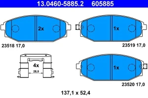 13.0460-5885.2 ATE Klocki hamulcowe przód