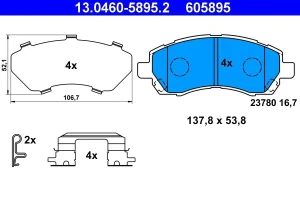 Klocki hamulcowe przód SUBARU LEGACY III Kombi (BH) ATE