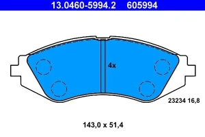 13.0460-5994.2 ATE Klocki hamulcowe przód