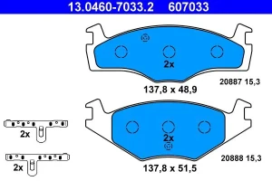 Klocki hamulcowe przód VW PASSAT B2 ATE