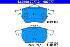 Klocki hamulcowe przód VW PASSAT B5 ATE
