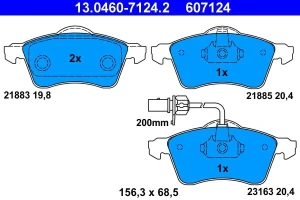klocki hamulcowe t4 13.0460-7124.2 ATE