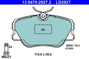 13.0470-2927.2 ATE Klocki hamulcowe przód