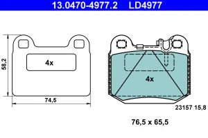 13.0470-4977.2 ATE Klocki hamulcowe tył