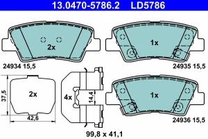 Klocki hamulcowe tył HYUNDAI TUCSON III ATE