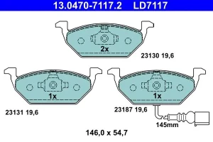Klocki hamulcowe przód z czujnikiem VW NEW BEETLE ATE