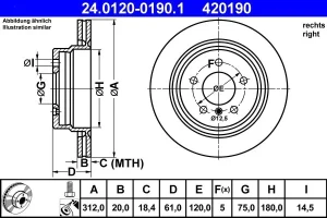 tarcze hamulcowe bmw e36 przód 24.0120-0190.1 ATE