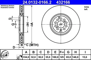 tarcze tyl golf 4 24.0132-0166.2 ATE