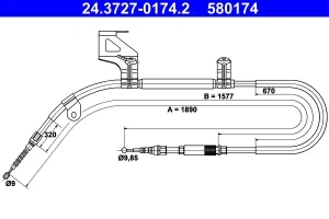 Linka hamulca ręcznego VW PASSAT B5 ATE