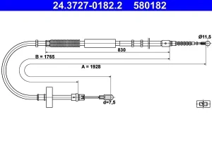 linka recznego audi a4 b7 24.3727-0182.2 ATE