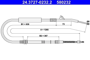 Linka hamulca ręcznego BMW 7 E38 ATE
