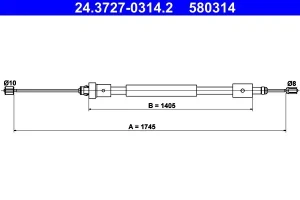 cięgno zmiany biegów citroen berlingo 24.3727-0314.2 ATE