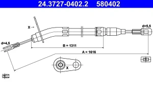 Linka hamulca ręcznego MERCEDES-BENZ 123 C123 ATE
