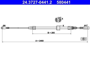 Linka hamulca ręcznego MERCEDES-BENZ SPRINTER B901, B902 ATE