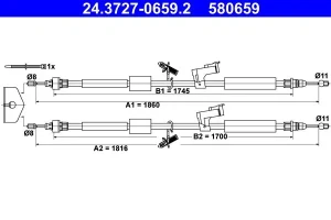 Linka hamulca ręcznego FORD FOCUS II ATE