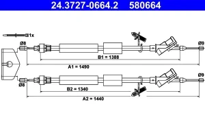 Linka hamulca ręcznego FORD FOCUS II ATE