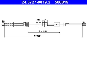 Linka hamulca ręcznego PEUGEOT 306 ATE
