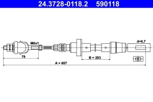 1.0, 1.3 VW POLO Linka cięgło sprzęgła ATE
