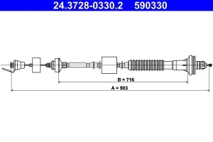 1.6 16V, 1.6, 1.8 16V, 1.6 HDi, 2.0 HDi CITROËN XSARA PICASSO Linka cięgło sprzęgła ATE